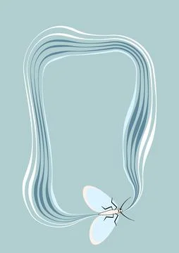 Illustration on A4 format - frames of moths. Design element for the design of Stock Illustration