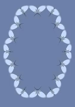 Illustration on A4 format - frames of moths. Design element for the design of イラスト素材