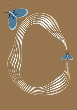 Illustration on A4 format - frames of moths. Design element for the design of Illustrazione stock