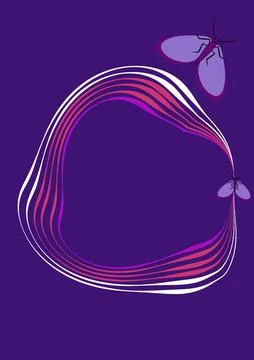 Illustration on A4 format - frames of moths. Design element for the design of Illustrazione stock
