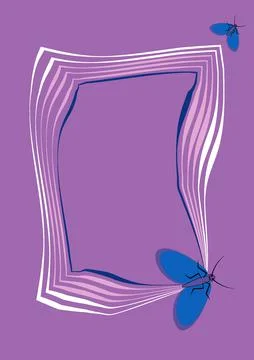 Illustration on A4 format - frames of moths. Design element for the design of Stock Illustration
