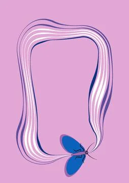Illustration on A4 format - frames of moths. Design element for the design of Stock Illustration