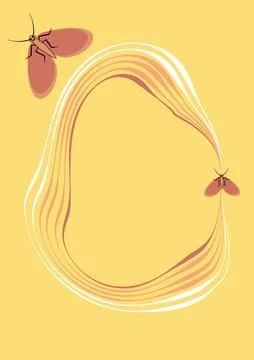 Illustration on A4 format - frames of moths. Design element for the design of Stock Illustration