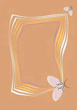 Illustration on A4 format - frames of moths. Design element for the design of イラスト素材