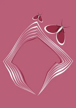 Illustration on A4 format - frames of moths. Design element for the design of Illustrazione stock