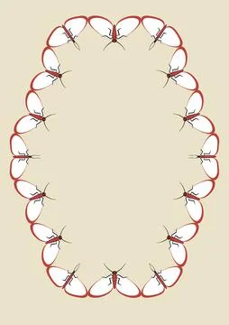 Illustration on A4 format - frames of moths. Design element for the design of Illustrazione stock