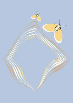 Illustration on A4 format - frames of moths. Design element for the design of イラスト素材