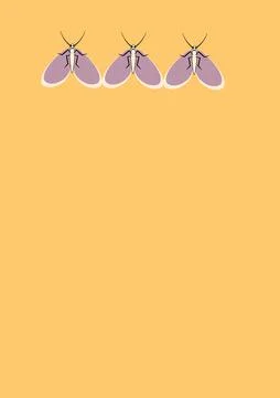 Illustration on A4 format - frames of moths. Design element for the design of Illustrazione stock
