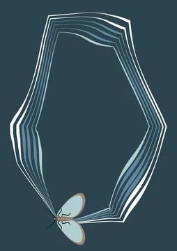 Illustration on A4 format - frames of moths. Design element for the design of Illustrazione stock