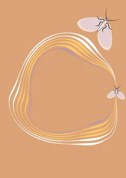 Illustration on A4 format - frames of moths. Design element for the design of Stockillustratie