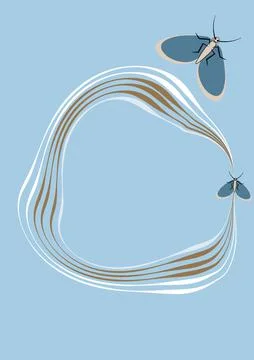 Illustration on A4 format - frames of moths. Design element for the design of イラスト素材