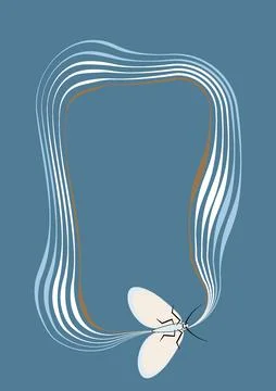 Illustration on A4 format - frames of moths. Design element for the design of Illustrazione stock