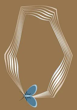 Illustration on A4 format - frames of moths. Design element for the design of Stock Illustration
