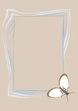 Illustration on A4 format - frames of moths. Design element for the design of Stock Illustration