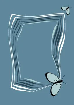 Illustration on A4 format - frames of moths. Design element for the design of Stock Illustration