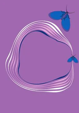 Illustration on A4 format - frames of moths. Design element for the design of Stock Illustration
