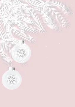 Illustration on A4 format - spruce branch, New Year card. Design element Stock Illustration