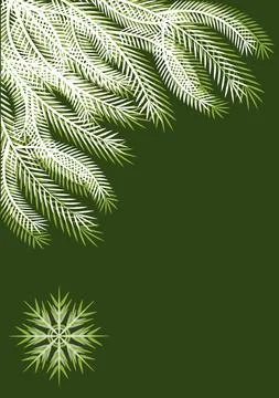 Illustration on A4 format - spruce branch, New Year card. Design element Stock Illustration