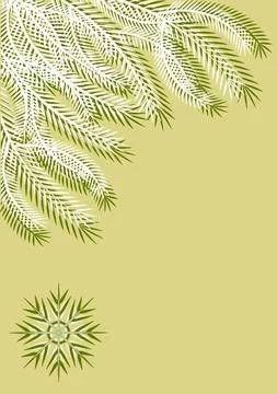 Illustration on A4 format - spruce branch, New Year card. Design element Illustrazione stock