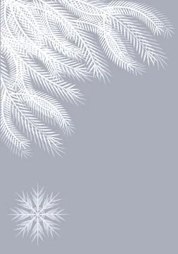 Illustration on A4 format - spruce branch, New Year card. Design element Stock Illustration