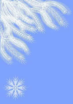 Illustration on A4 format - spruce branch, New Year card. Design element Stock Illustration