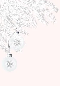 Illustration on A4 format - spruce branch, New Year card. Design element Stock Illustration