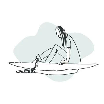 Illustration about the problem of eating disorder - using sketch technique Illustrazione stock