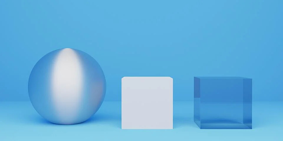 Illustration of Abstract 3d rendering of geometric shapes simple. 스톡 일러스트