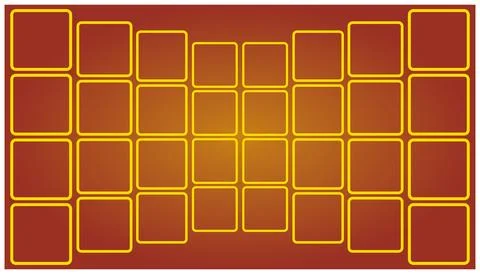 Illustration of an abstract background with square tiles in yellow and orange Stock Illustration