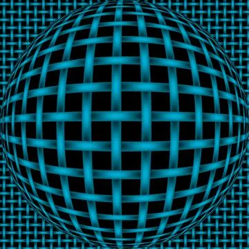 Illustration of an abstract blue background with a globe with a grid pattern Stock Illustration
