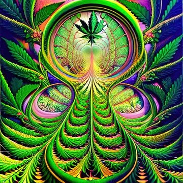 Illustration abstract cannabis trip Illustrazione stock