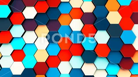 Illustration of abstract colorful hexagon geometric surface Stock Illustration
