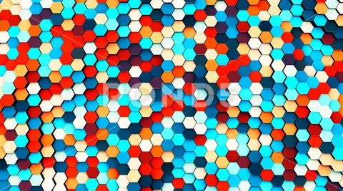 Illustration of abstract colorful hexagon geometric surface Stock Illustration