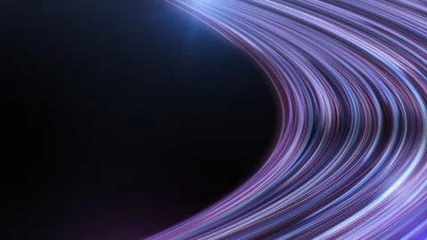 Illustration of abstract dynamic flow for sci fi concept. Colorful light trai Stock Illustration