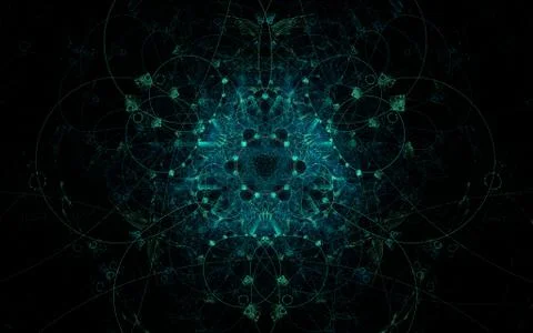 Illustration abstract pattern of green lines in the form of a fantastic Stock Illustration