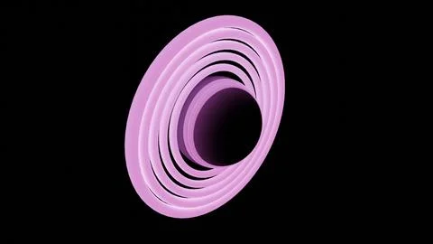 Illustration of Abstract seamless loop 3D render neon circle. イラスト素材