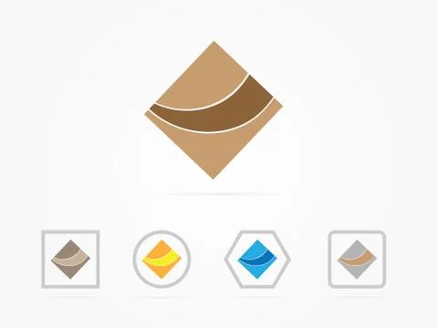 Illustration Abstract Square Shape Logo Stock Illustration