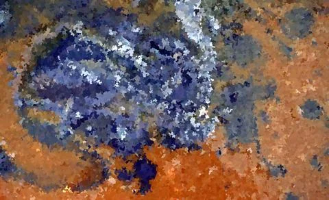 Illustration abstract style background. In mostly blue and orange color, crea Stock Illustration
