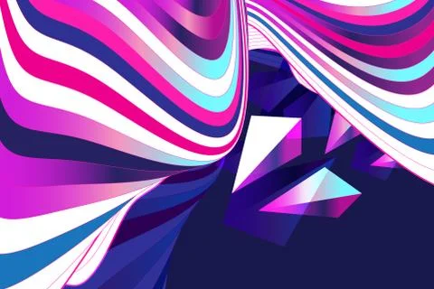 Illustration abstract vector graphic linear waves Stock Illustration