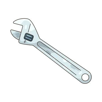 Illustration of adjustable wrench 스톡 일러스트