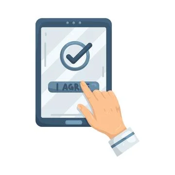 Illustration of agree button 스톡 일러스트