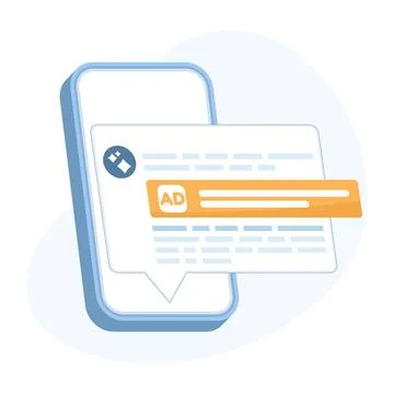 Illustration of AI chat ads performance Stock Illustration