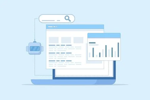 Illustration of AI-powered search engine concept Stockillustratie