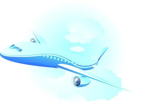 Illustration of airplane, with nice background vector-eps Stock Illustration