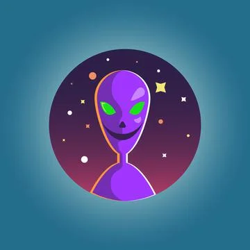 Illustration of an aliens in the space circle Stock Illustration