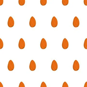Illustration with almond core seamless pattern for print design. Stock Illustration