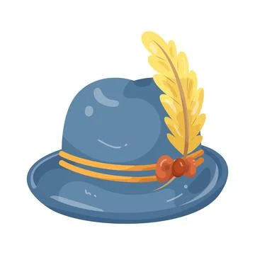 Illustration of Alpine hat with feather イラスト素材