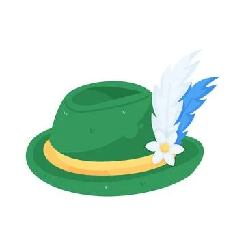 Illustration of alpine hat with feather イラスト素材