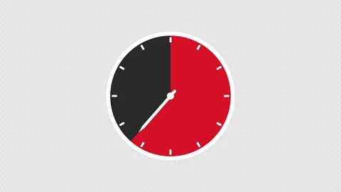 An illustration of an analog stopwatch that counts down Video stock 341547753
