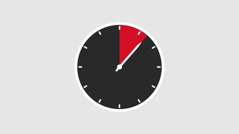 An illustration of an analog stopwatch that counts down Video stock 341547916